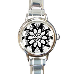 Pattern Abstract Fractal Round Italian Charm Watch by Nexatart