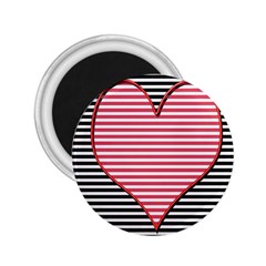 Heart Stripes Symbol Striped 2 25  Magnets by Nexatart