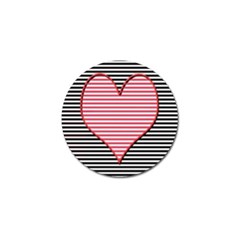 Heart Stripes Symbol Striped Golf Ball Marker (4 Pack) by Nexatart