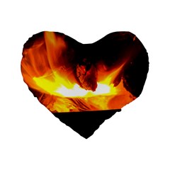 Fire Rays Mystical Burn Atmosphere Standard 16  Premium Flano Heart Shape Cushions by Nexatart