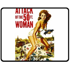 Attack Of The 50 Ft Woman Double Sided Fleece Blanket (medium)  by Valentinaart