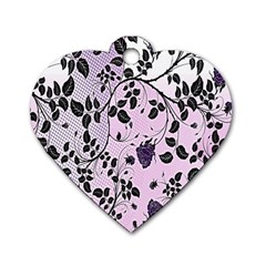 Floral Pattern Background Dog Tag Heart (two Sides) by Nexatart