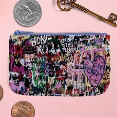 Graffiti Wall Pattern Background Large Coin Purse