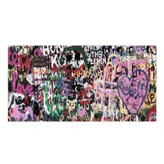 Graffiti Wall Pattern Background Satin Shawl