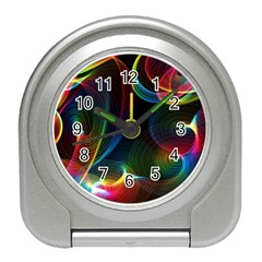 Abstract Rainbow Twirls Travel Alarm Clocks by Nexatart