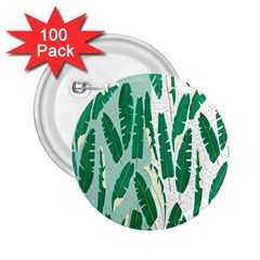 Banana Leaf Green Polka Dots 2 25  Buttons (100 Pack)  by Mariart