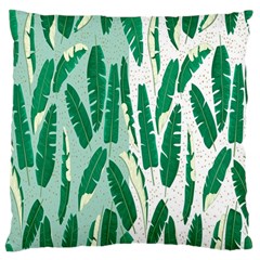 Banana Leaf Green Polka Dots Large Flano Cushion Case (two Sides) by Mariart