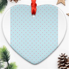 Blue Red Circle Polka Heart Ornament (two Sides)