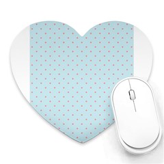 Blue Red Circle Polka Heart Mousepads by Mariart