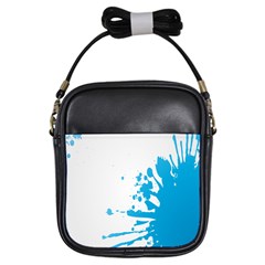 Blue Stain Spot Paint Girls Sling Bags by Mariart