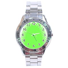 Bubble Polka Circle Green Stainless Steel Analogue Watch by Mariart