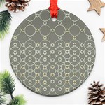 Circles Grey Polka Round Ornament (Two Sides) Front