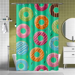 Doughnut Bread Donuts Green Shower Curtain 48  X 72  (small) 