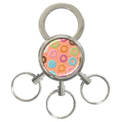 Doughnut Bread Donuts Orange 3-ring Key Chains by Mariart