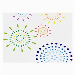 Fireworks Illustrations Fire Partty Polka Large Glasses Cloth (2-side)