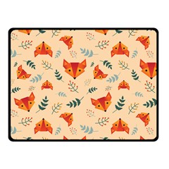 Foxes Animals Face Orange Double Sided Fleece Blanket (small)  by Mariart