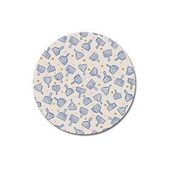 Glass Polka Circle Blue Magnet 3  (round)