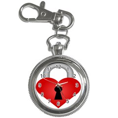 Heart Padlock Red Love Key Chain Watches by Mariart