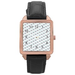 Glasses Black Blue Rose Gold Leather Watch 