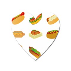 Hot Dog Buns Sauce Bread Heart Magnet by Mariart