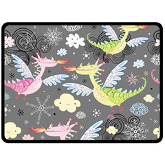 Dragonfly Animals Dragom Monster Fair Cloud Circle Polka Fleece Blanket (large) 