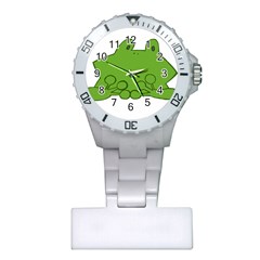 Illustrain Frog Animals Green Face Smile Plastic Nurses Watch