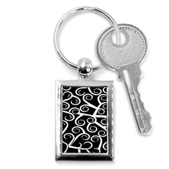 Koru Vector Background Black Key Chains (rectangle) 