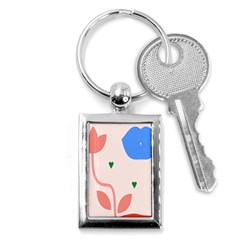 Lip Sexy Flower Tulip Heart Pink Red Blue Green Love Key Chains (rectangle) 