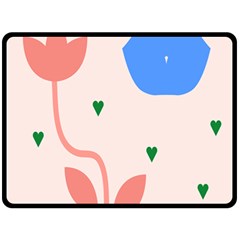 Lip Sexy Flower Tulip Heart Pink Red Blue Green Love Fleece Blanket (large) 