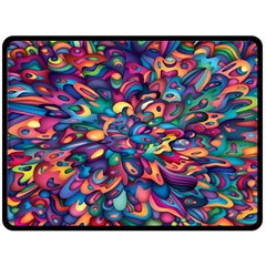 Moreau Rainbow Paint Fleece Blanket (large)  by Mariart