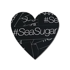 Sea Sugar Line Black Heart Magnet