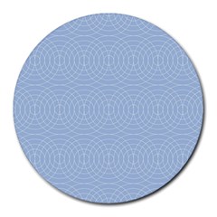 Seamless Lines Concentric Circles Trendy Color Heavenly Light Airy Blue Round Mousepads