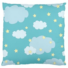 Stellar Cloud Blue Sky Star Large Flano Cushion Case (one Side)