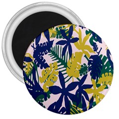 Tropics Leaf Yellow Green Blue 3  Magnets