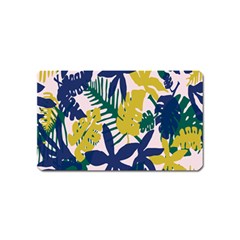 Tropics Leaf Yellow Green Blue Magnet (name Card)