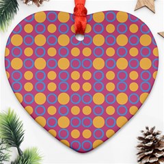 Colorful Geometric Polka Print Heart Ornament (two Sides) by dflcprints