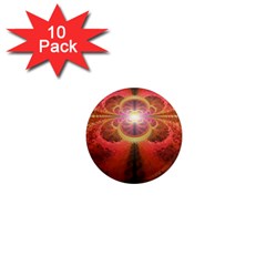 Liquid Sunset, A Beautiful Fractal Burst Of Fiery Colors 1  Mini Magnet (10 Pack)  by jayaprime