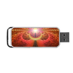 Liquid Sunset, A Beautiful Fractal Burst Of Fiery Colors Portable Usb Flash (one Side) by jayaprime