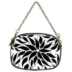 Flower Fish Black Swim Chain Purses (one Side)  by Mariart