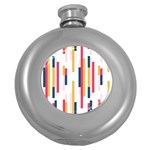 Geometric Line Vertical Rainbow Round Hip Flask (5 oz) Front