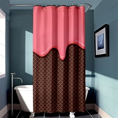 Ice Cream Pink Choholate Plaid Chevron Shower Curtain 36  X 72  (stall)  by Mariart