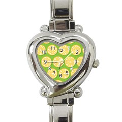 Lime Orange Yellow Green Fruit Heart Italian Charm Watch by Mariart