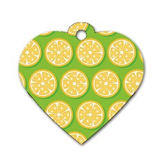 Lime Orange Yellow Green Fruit Dog Tag Heart (one Side) by Mariart