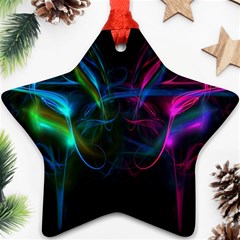 Light Waves Light Red Blue Star Ornament (two Sides)