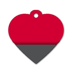 Red Gray Flag Line Horizontal Dog Tag Heart (two Sides) by Mariart