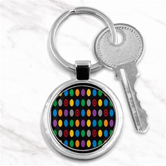 Polka Dots Rainbow Circle Key Chains (round) 