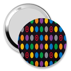 Polka Dots Rainbow Circle 3  Handbag Mirrors