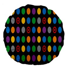 Polka Dots Rainbow Circle Large 18  Premium Flano Round Cushions by Mariart