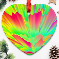 Screen Random Images Shadow Green Yellow Rainbow Light Heart Ornament (two Sides) by Mariart