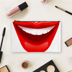 Smile Lips Transparent Red Sexy Cosmetic Bag (medium)  by Mariart